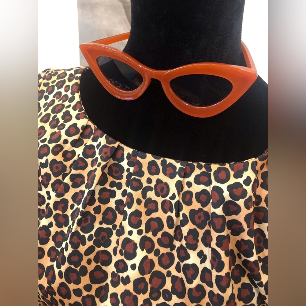 Lady Vintage London Day Dress Leopard Tan New - Picture 7 of 7
